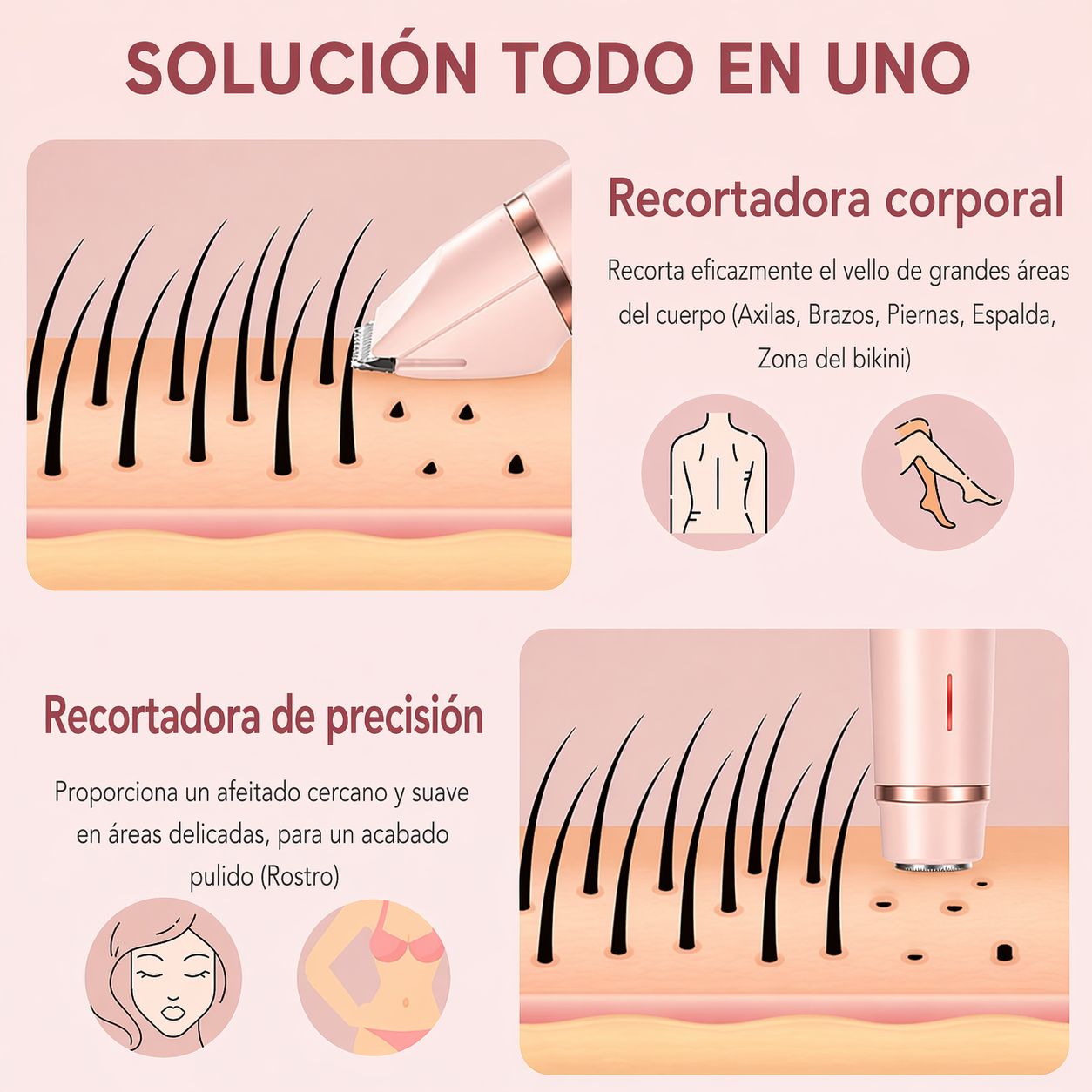 Depiladora 2 en 1 para Mujeres